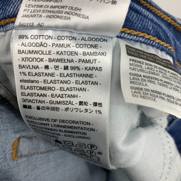 Levis Jeans Wedgie Straight Button Fly Blue Denim High Rise Cotton - Picture 12 of 13